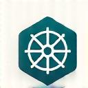 Kubernetes logo.